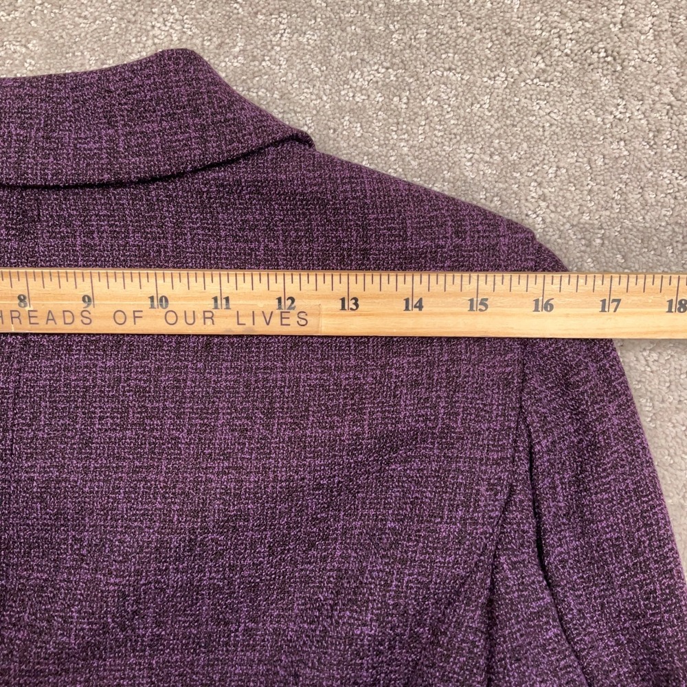Kay Unger NY Skirt Suit Womens Jacket 10 Skirt 12 Purple‎ Black Woven Career 2pc - Picture 8 of 16